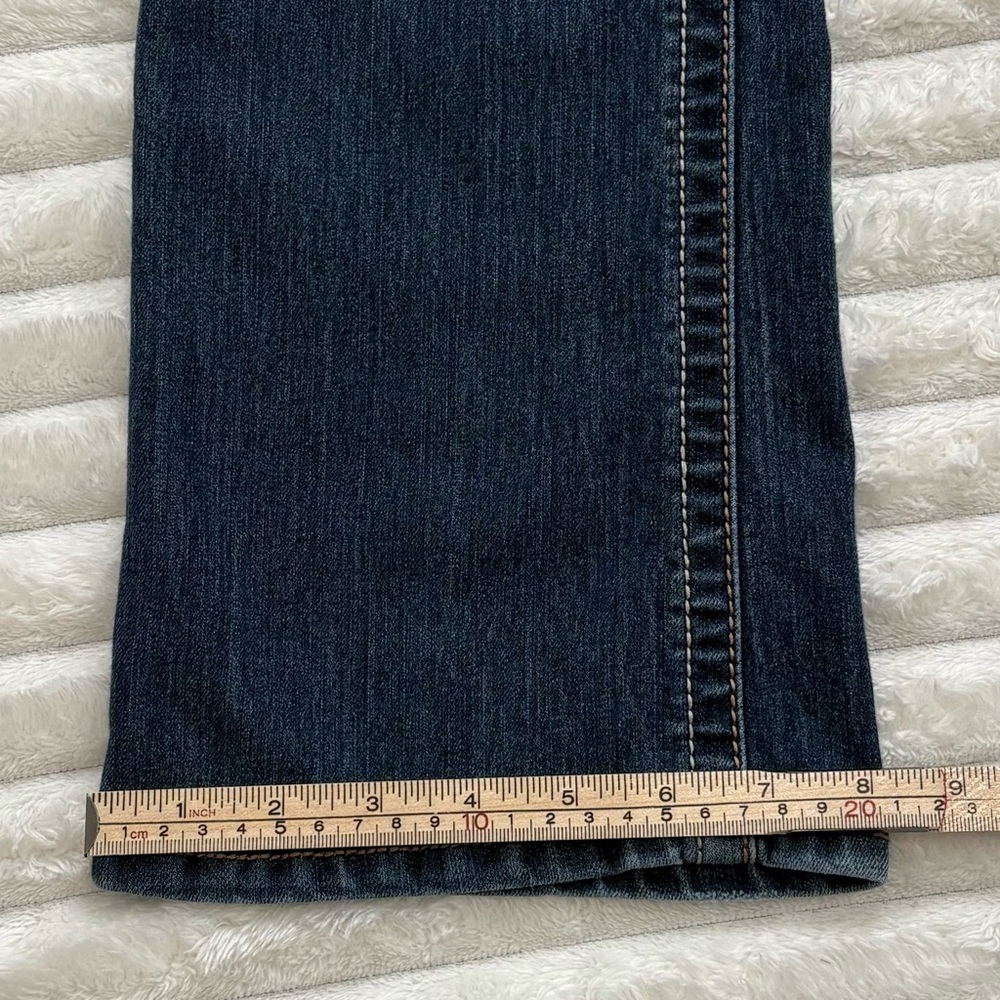 MAURICES Dark Wash Straight Bootcut Jeans Mid Rise Stretch Denim 9/10 Short - Picture 12 of 12